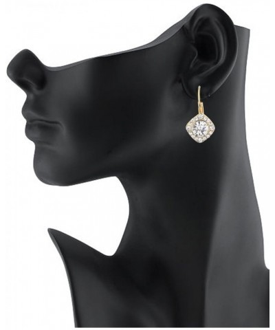 Women's Round Stone Stud French Clip On Dangling Earrings Clear/Gold-Tone $7.55 Earrings