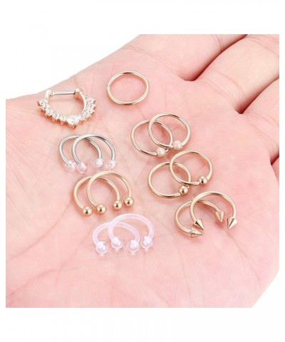 16G 14G Septum Rings Hypoallergenic Surgical Steel Septum Nose Rings Hoop Tragus Cartilage Helix Earrings Hoops Piercing Jewe...