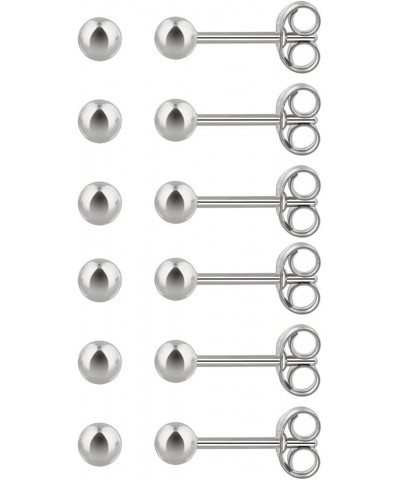 6Pairs 2mm/3mm Surgical Steel Hypoallergenic Piercing Studs, 20G 14K Real Gold Filled Tiny Stud Earrings Set for Multiple Hol...