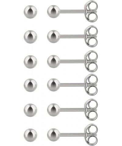 6Pairs 2mm/3mm Surgical Steel Hypoallergenic Piercing Studs, 20G 14K Real Gold Filled Tiny Stud Earrings Set for Multiple Hol...