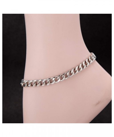 Gold Cuban Link Anklet Bracelet for Women Men, 7mm Wide 14K Gold / 18K Gold/White Gold Plated Diamond Cut Curb Chain Ankle Br...