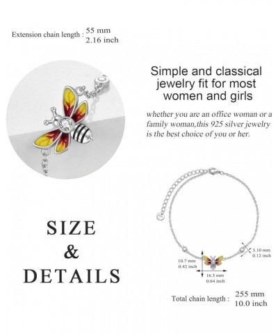 Anklet Bracelets for Women Girls Sterling Silver Hummingbird/Dragonfly/Butterfly Link Chain Anklets Jewelry Gifts Bee anklets...