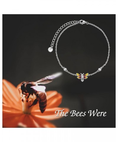 Anklet Bracelets for Women Girls Sterling Silver Hummingbird/Dragonfly/Butterfly Link Chain Anklets Jewelry Gifts Bee anklets...