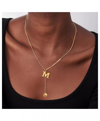 Cube Gold Initial Necklaces for Women - 14K Gold Plated Initial Necklaces | Layered Initial Letter Necklaces | Gold Initial P...