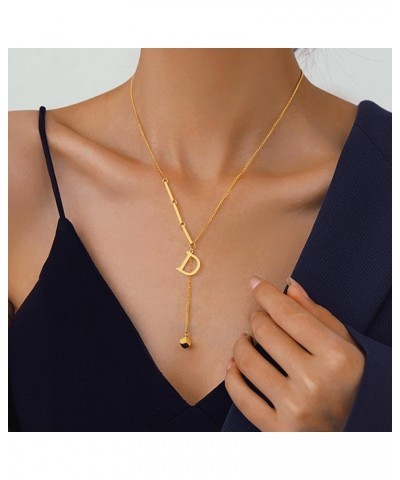 Cube Gold Initial Necklaces for Women - 14K Gold Plated Initial Necklaces | Layered Initial Letter Necklaces | Gold Initial P...