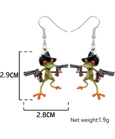 Cute Weird Acrylic Frog Earrings Dangle Funny Animals Jewelry for Women Girls Kids Charms Black $6.59 Earrings