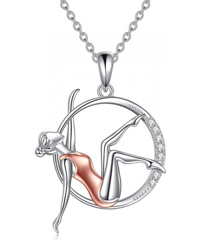 Ballerina/Gymnastics Necklace for Women 925 Sterling Silver Ballet Dance Necklace Ballerina Dancer Pendant Necklace Dance Jew...