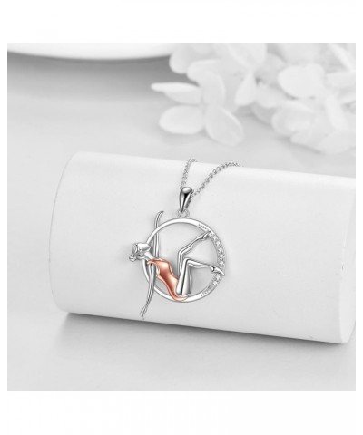 Ballerina/Gymnastics Necklace for Women 925 Sterling Silver Ballet Dance Necklace Ballerina Dancer Pendant Necklace Dance Jew...