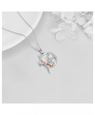 Ballerina/Gymnastics Necklace for Women 925 Sterling Silver Ballet Dance Necklace Ballerina Dancer Pendant Necklace Dance Jew...