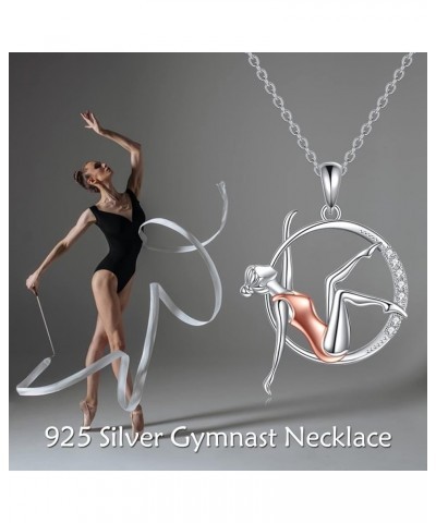 Ballerina/Gymnastics Necklace for Women 925 Sterling Silver Ballet Dance Necklace Ballerina Dancer Pendant Necklace Dance Jew...