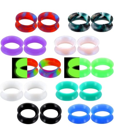 20PCS Soft Silicone Ear Gauges Marble Pearlized Flesh Tunnels Plugs Stretchers Expander Double Flared Flesh Tunnels Ear Pierc...