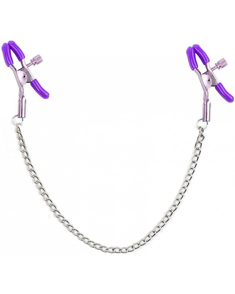 Women Body Chain Necklace with Rubber Clamps Adjustable Body Chain Ring Non Piercing Body Jewelry Purple $7.21 Body Jewelry