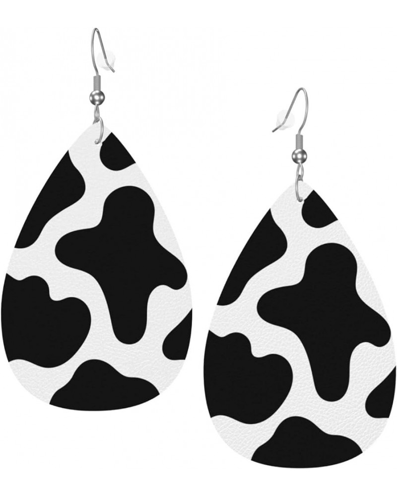 Christmas Earrings Faux Leather Teardrop Earring Lightweight Dangle for Women Girls White3 $7.79 Earrings