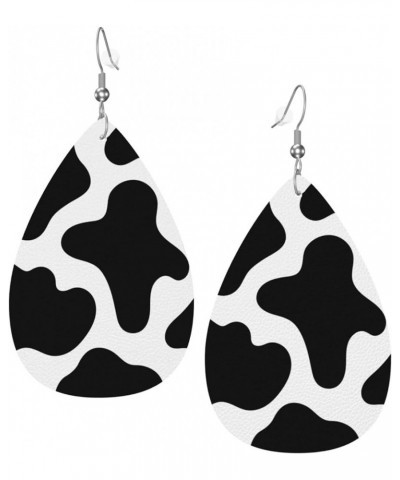 Christmas Earrings Faux Leather Teardrop Earring Lightweight Dangle for Women Girls White3 $7.79 Earrings