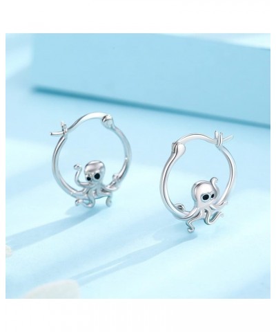 Hypoallergenic Panda/Unicorn/Hummingbird/Dolphin Hoop Earrings for Women 925 Sterling Silver Animal Huggie Hoop Earrings Jewe...