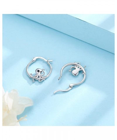 Hypoallergenic Panda/Unicorn/Hummingbird/Dolphin Hoop Earrings for Women 925 Sterling Silver Animal Huggie Hoop Earrings Jewe...