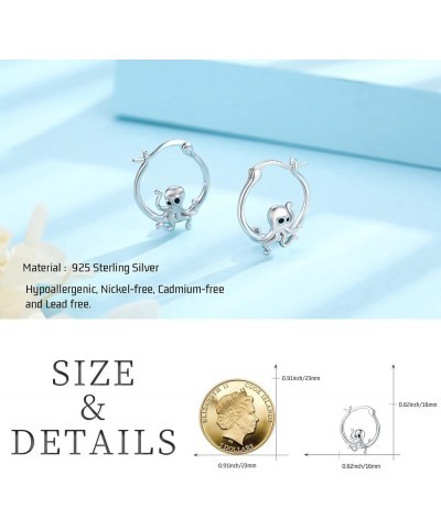 Hypoallergenic Panda/Unicorn/Hummingbird/Dolphin Hoop Earrings for Women 925 Sterling Silver Animal Huggie Hoop Earrings Jewe...