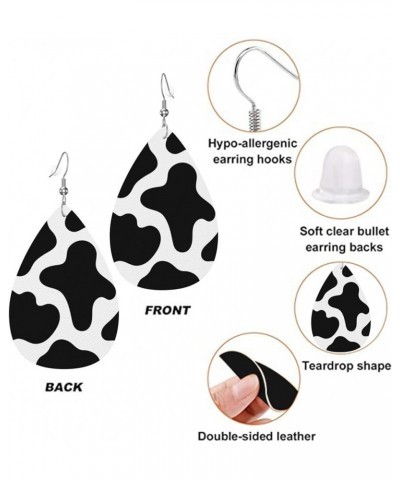 Christmas Earrings Faux Leather Teardrop Earring Lightweight Dangle for Women Girls White3 $7.79 Earrings