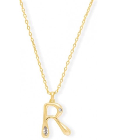 Alphabet Bubble Pendant Necklace - 14K Gold Plated Initial Necklace Hypoallergenic Shower-safe Jewelry R $27.20 Necklaces