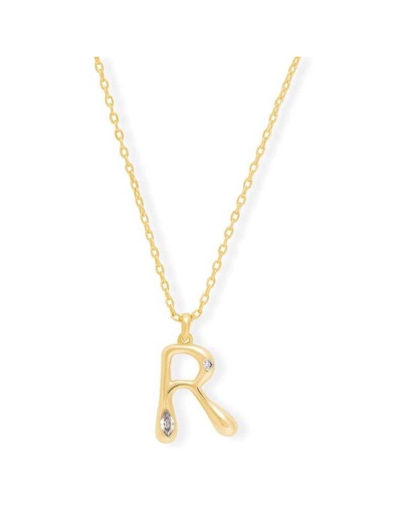 Alphabet Bubble Pendant Necklace - 14K Gold Plated Initial Necklace Hypoallergenic Shower-safe Jewelry R $27.20 Necklaces