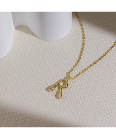 Alphabet Bubble Pendant Necklace - 14K Gold Plated Initial Necklace Hypoallergenic Shower-safe Jewelry R $27.20 Necklaces