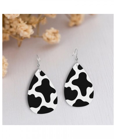 Christmas Earrings Faux Leather Teardrop Earring Lightweight Dangle for Women Girls White3 $7.79 Earrings