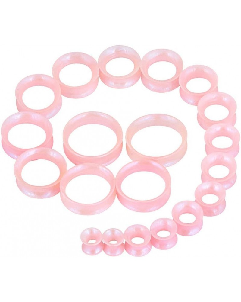 20pcs Tunnels Kit 2g-1" Silicone Ear Skin Gauges Plugs Ear Expander Stretching Set Thin Silicone - Pink $9.17 Body Jewelry