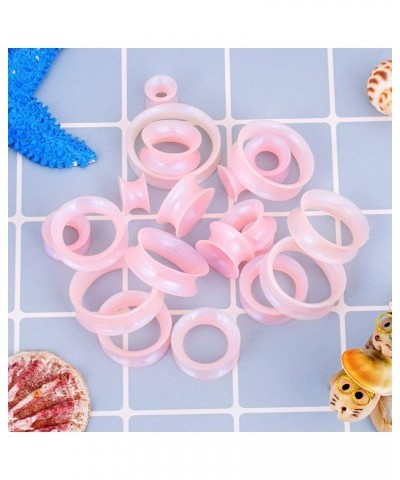 20pcs Tunnels Kit 2g-1" Silicone Ear Skin Gauges Plugs Ear Expander Stretching Set Thin Silicone - Pink $9.17 Body Jewelry