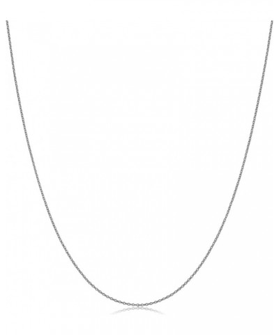 Solid 14k Yellow or White Gold 0.8 mm Cable Chain Necklace (16, 18, 20, 24 or 30 inch) 16 Inches White Gold $50.40 Necklaces