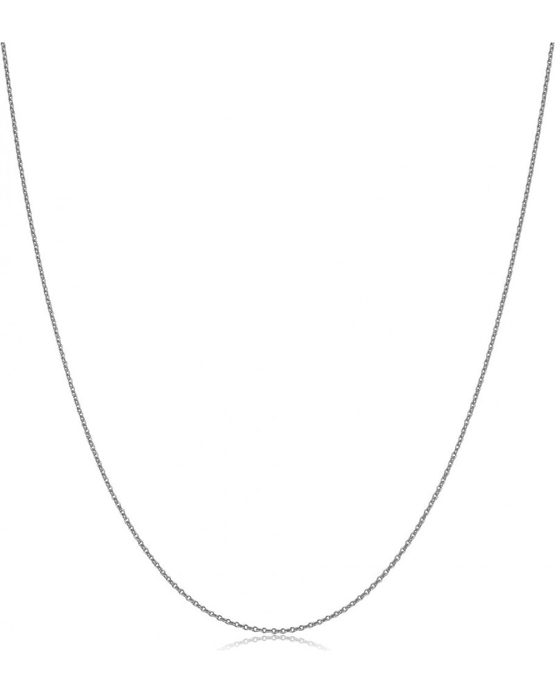 Solid 14k Yellow or White Gold 0.8 mm Cable Chain Necklace (16, 18, 20, 24 or 30 inch) 16 Inches White Gold $50.40 Necklaces