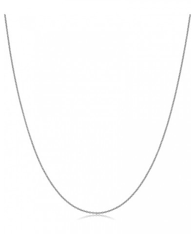 Solid 14k Yellow or White Gold 0.8 mm Cable Chain Necklace (16, 18, 20, 24 or 30 inch) 16 Inches White Gold $50.40 Necklaces