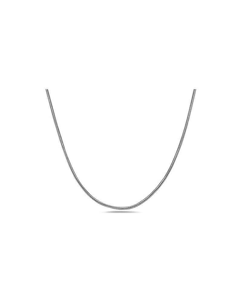 925 Sterling Silver 2MM or 2.5MM Round Flexible Snake Chain Necklace - Sizes 16-30" available 2MM 20.0 Inches $29.62 Necklaces