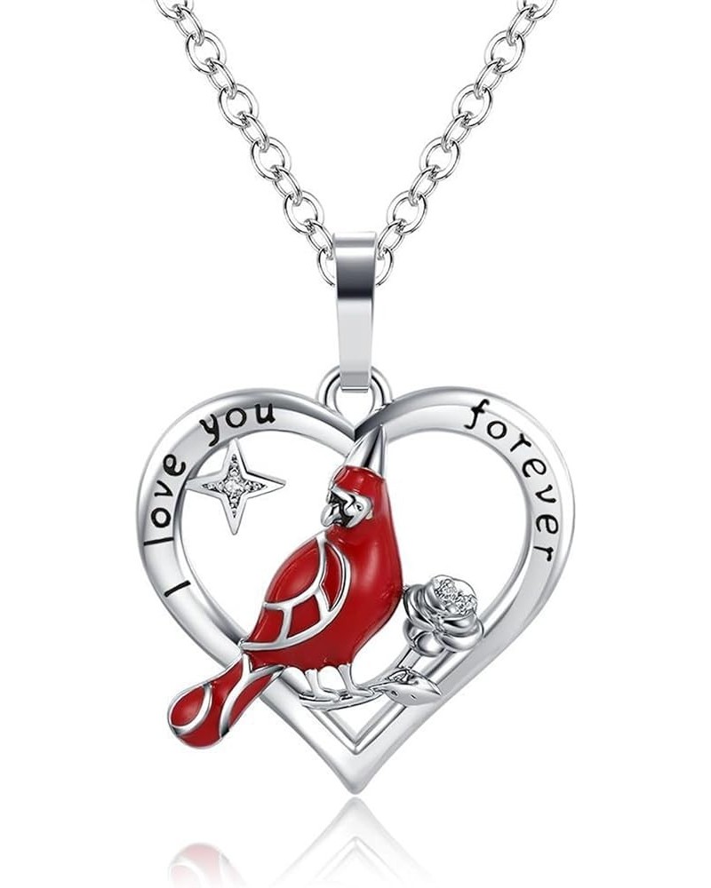 Cardinal Necklace, Red Cardinal Pendant Necklace Cardinals Appear When Angels are Near Necklace Red Bird Cardinal Heart Neckl...