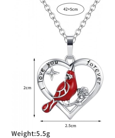 Cardinal Necklace, Red Cardinal Pendant Necklace Cardinals Appear When Angels are Near Necklace Red Bird Cardinal Heart Neckl...