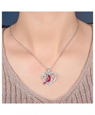 Cardinal Necklace, Red Cardinal Pendant Necklace Cardinals Appear When Angels are Near Necklace Red Bird Cardinal Heart Neckl...