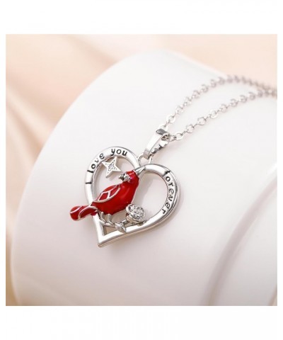 Cardinal Necklace, Red Cardinal Pendant Necklace Cardinals Appear When Angels are Near Necklace Red Bird Cardinal Heart Neckl...