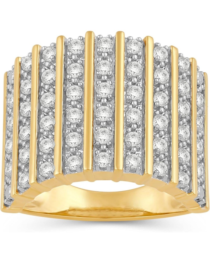 Yellow Gold Over Sterling Silver 1 Cttw Natural White Round Diamonds Anniversary Ring, Size 7 $42.41 Rings