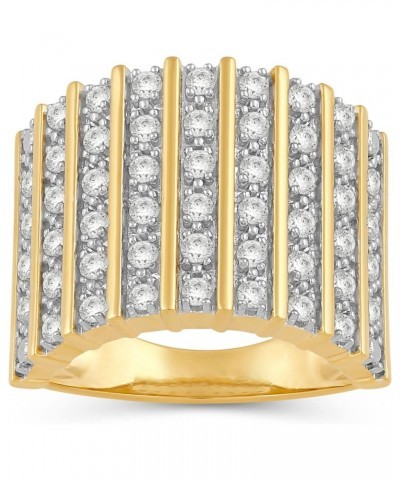 Yellow Gold Over Sterling Silver 1 Cttw Natural White Round Diamonds Anniversary Ring, Size 7 $42.41 Rings