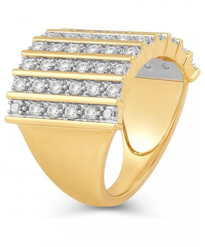 Yellow Gold Over Sterling Silver 1 Cttw Natural White Round Diamonds Anniversary Ring, Size 7 $42.41 Rings