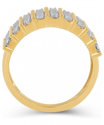 Yellow Gold Over Sterling Silver 1 Cttw Natural White Round Diamonds Anniversary Ring, Size 7 $42.41 Rings