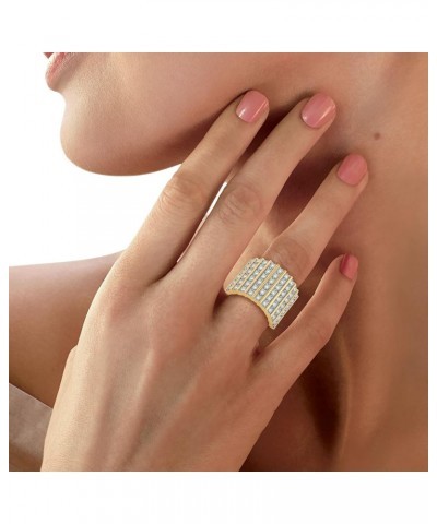 Yellow Gold Over Sterling Silver 1 Cttw Natural White Round Diamonds Anniversary Ring, Size 7 $42.41 Rings