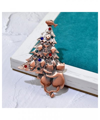 Alloy Rhinestone Christmas Tree Brooches Women Animal Cats And Fish Brooch Pins ancient silver $8.83 Brooches & Pins