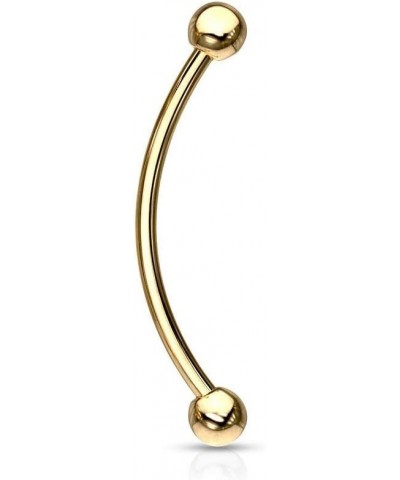 16g 12-16mm Surgical Steel Curved Barbell with Solid Ends for Snake Eyes Tongue Piercing 16.0 Millimeters Gold Tone $7.83 Bod...