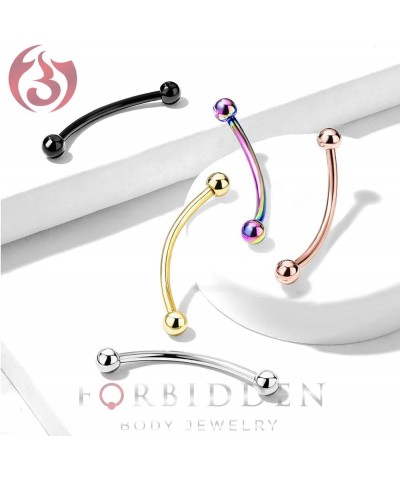 16g 12-16mm Surgical Steel Curved Barbell with Solid Ends for Snake Eyes Tongue Piercing 16.0 Millimeters Gold Tone $7.83 Bod...