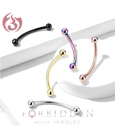 16g 12-16mm Surgical Steel Curved Barbell with Solid Ends for Snake Eyes Tongue Piercing 16.0 Millimeters Gold Tone $7.83 Bod...