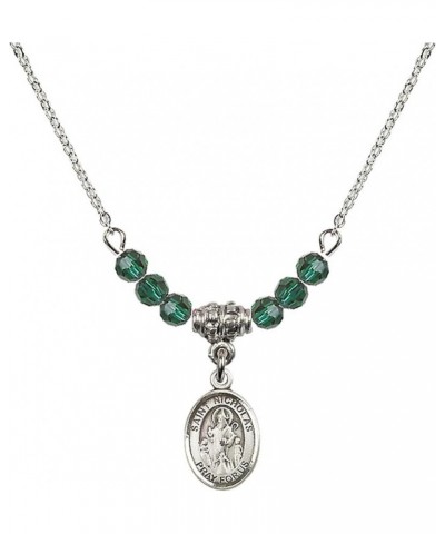 May Birth Month Bead Necklace with Catholic Patron Saint Petite Charm, 18 Inch Saint Nicholas $32.51 Necklaces