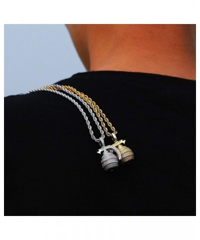 Hip Hop Hand Grenade Bomb Pendant Necklace Gold Silver Color For Women Men Cubic Zircon Fashion Party Jewelry 18inch Tennis C...