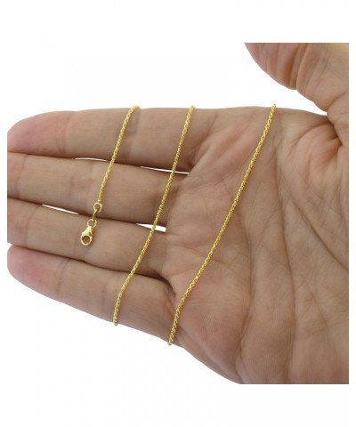 14k Yellow Gold 1.8mm Solid Rope Chain Diamond Cut Link Bracelet or Anklet, Womens Mens Lobster Clasp 7" 7.5" 8" 8.5" 9 Yello...