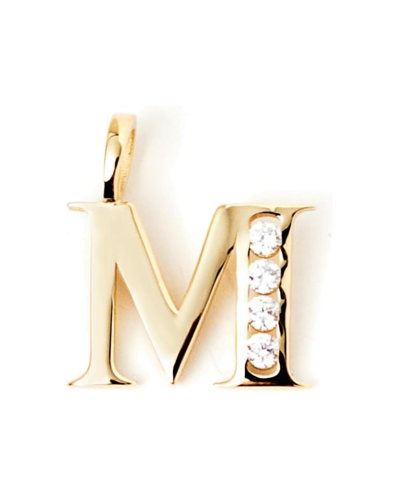 14K Gold Initial Charm for Women | Alphabet Letter Pendants, A-Z, All Letters, CZ M $39.06 Pendants