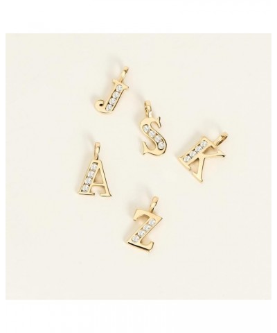 14K Gold Initial Charm for Women | Alphabet Letter Pendants, A-Z, All Letters, CZ M $39.06 Pendants